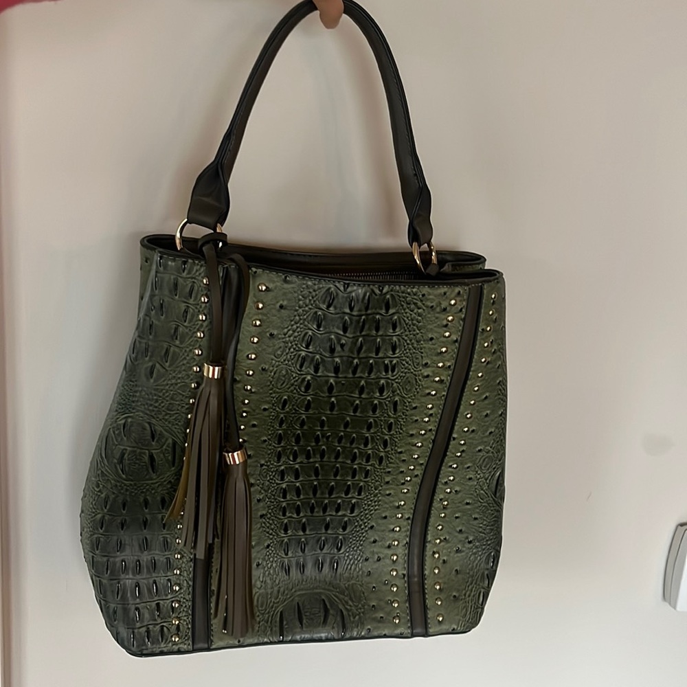 Large ostrich textured purse